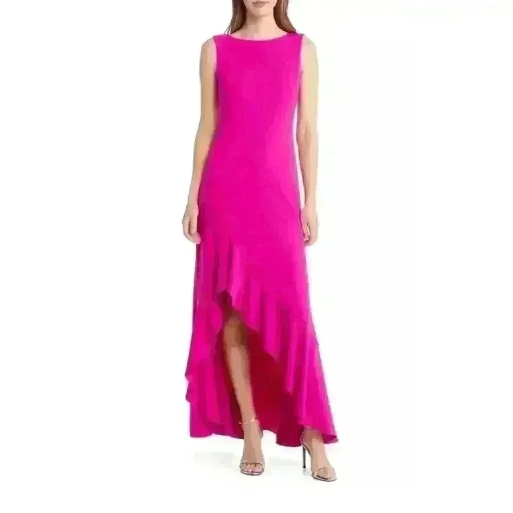 Vince Camuto Magenta High-Low Sleeveless Maxi Dress
